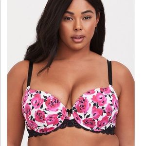 Pink Floral Cotton T-Shirt Bra Torrid 40G